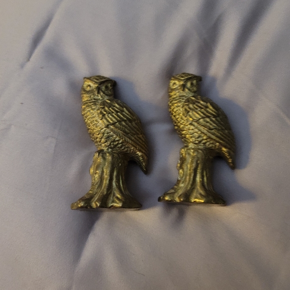 GORGEOUS VINTAGE BRASS EXCHANGE OWL FIGURES- MUST SEE - Picture 2 of 3